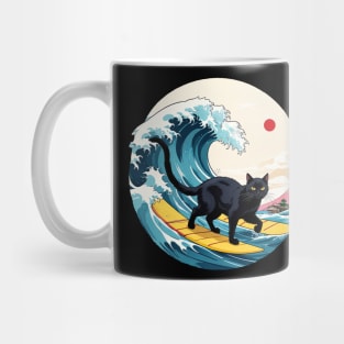 surfing cat Mug